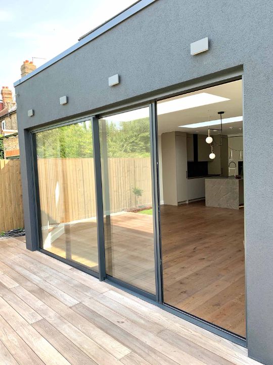sliding door installed in house backdoor area