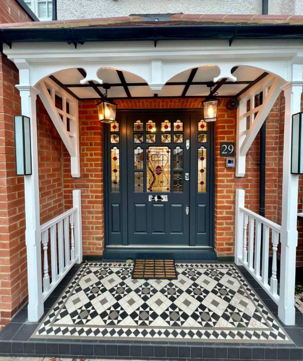 black coloured timber entrance installed in house