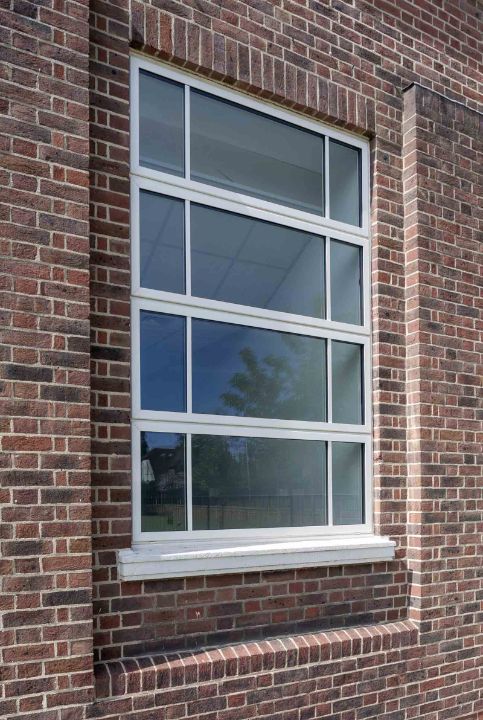 white frame windows