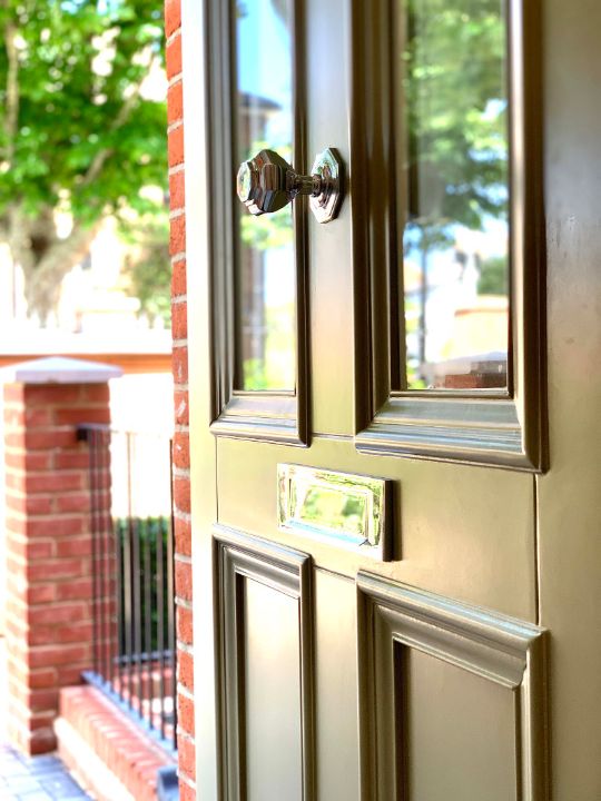 closeup look of timber door